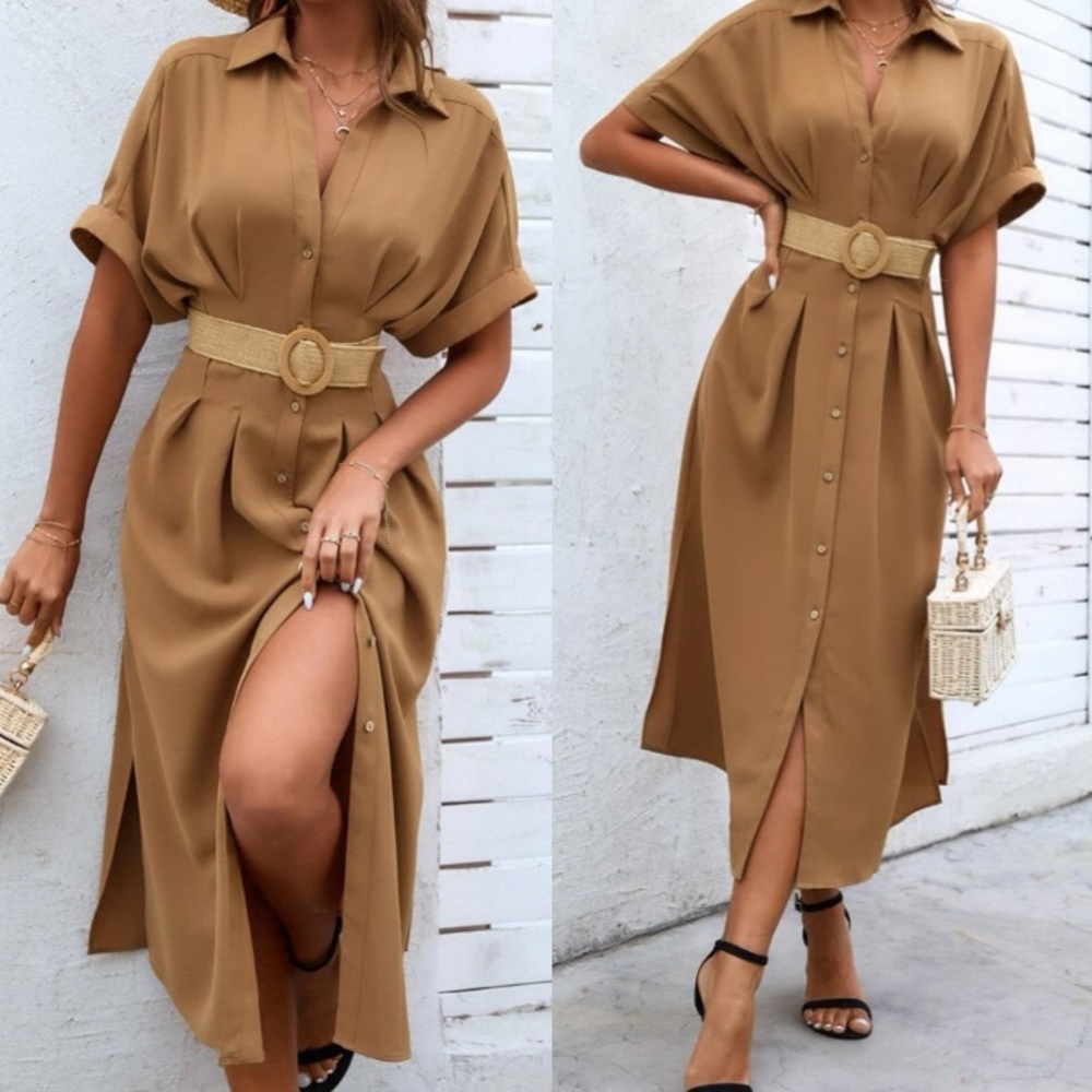 Boho button up batwing sleeve dress - Picture 8 of 14